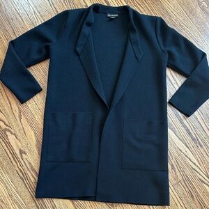 Nina Leonard Black Open Front Sweater NWOT